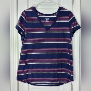 Mossimo Striped V-Neck Tee, Size M